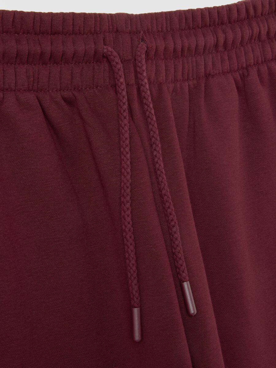 Red cotton blend trousers with regular fit_5