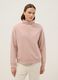 Felpa in misto cotone rosa regular fit con mezza zip e collo alto_0