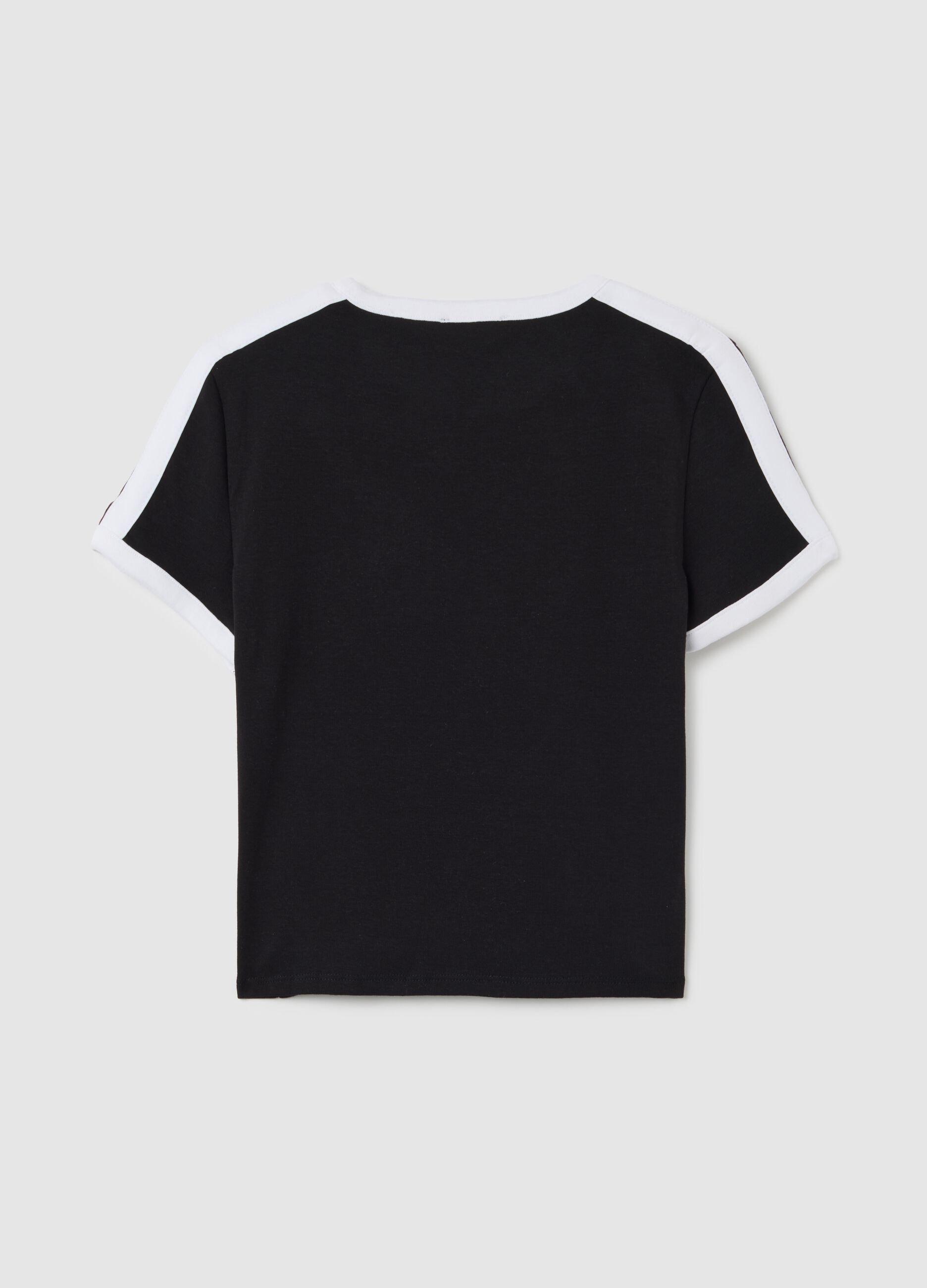 T-shirt da donna in cotone elasticizzato multicolor