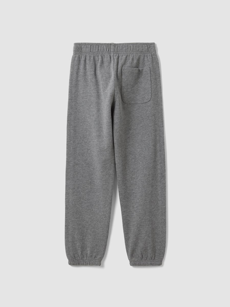 Pantaloni jogger grigi in puro cotone organico comfort fit per bambino_1