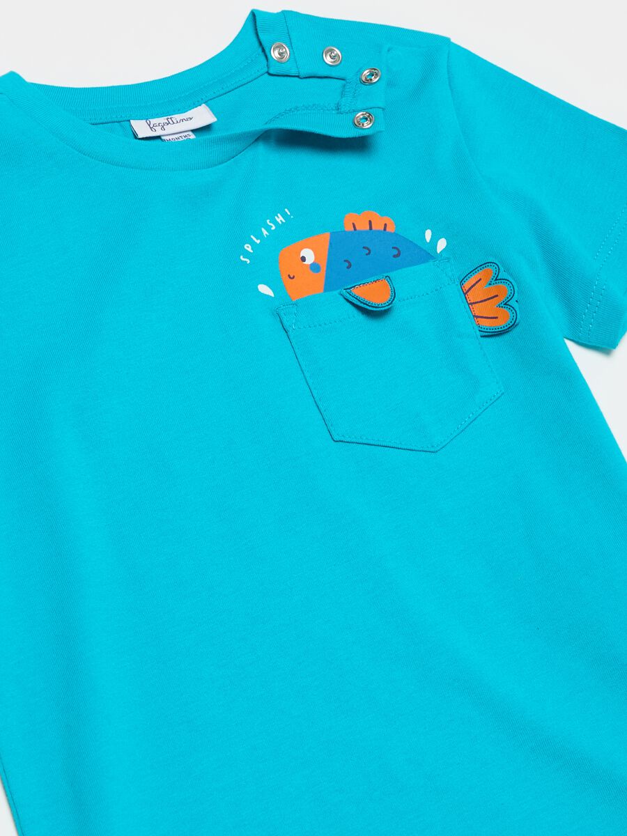 Cotton T-shirt with pocket and print_2