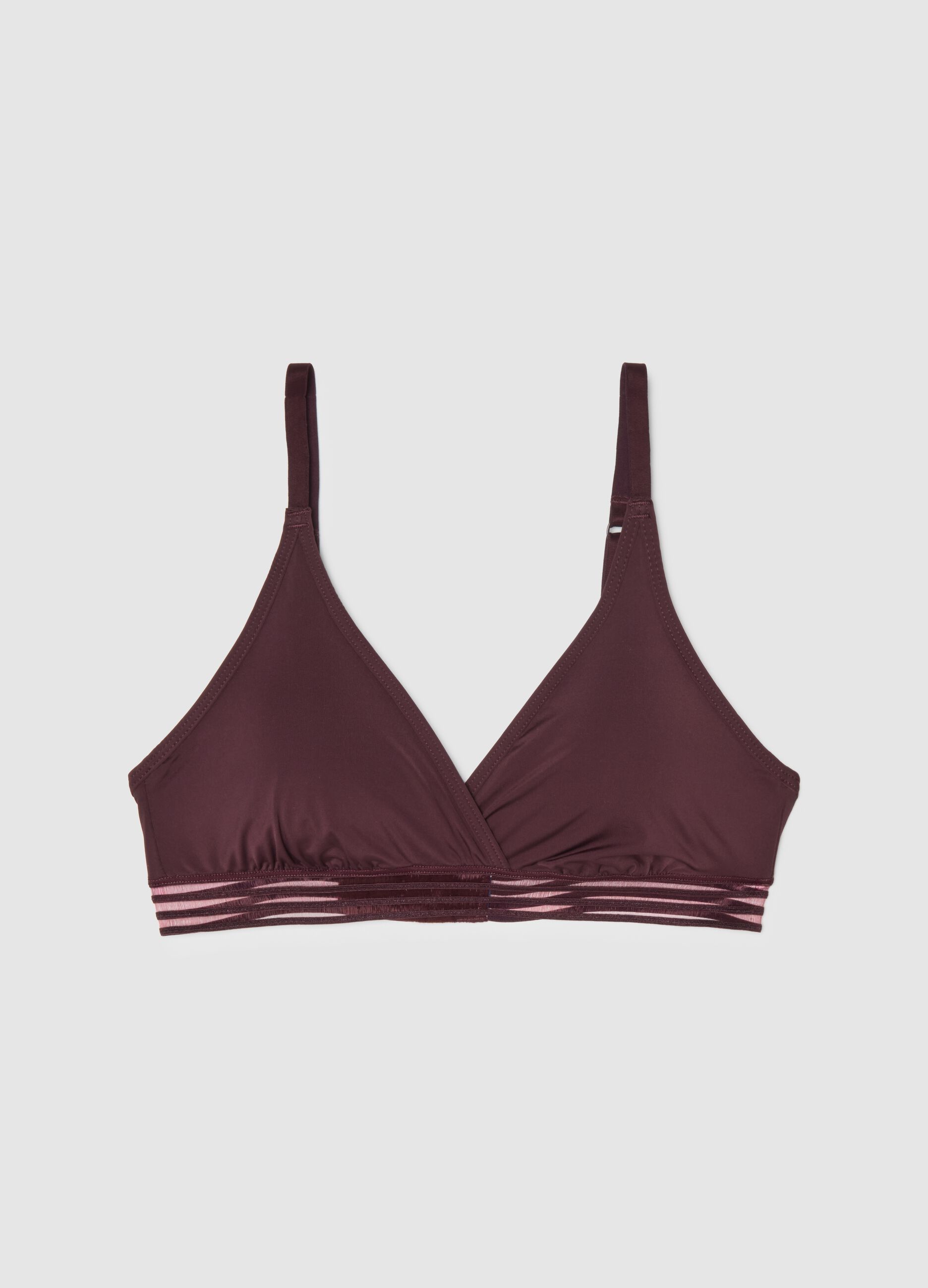 Reggiseno sportivo a triangolo marrone