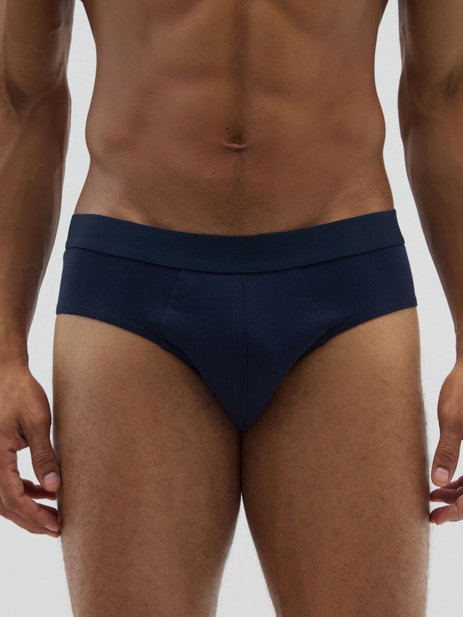 Set of blue pure cotton regular fit briefs tripack_1