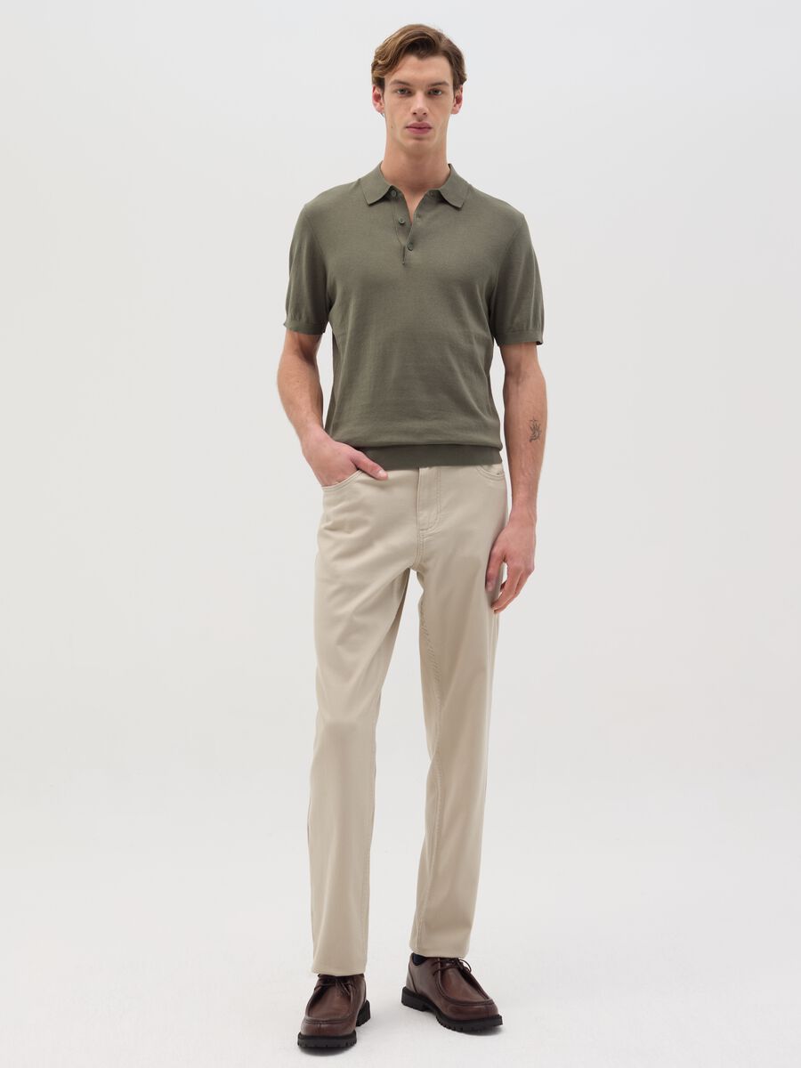 Polo shirt in solid colour cotton_1