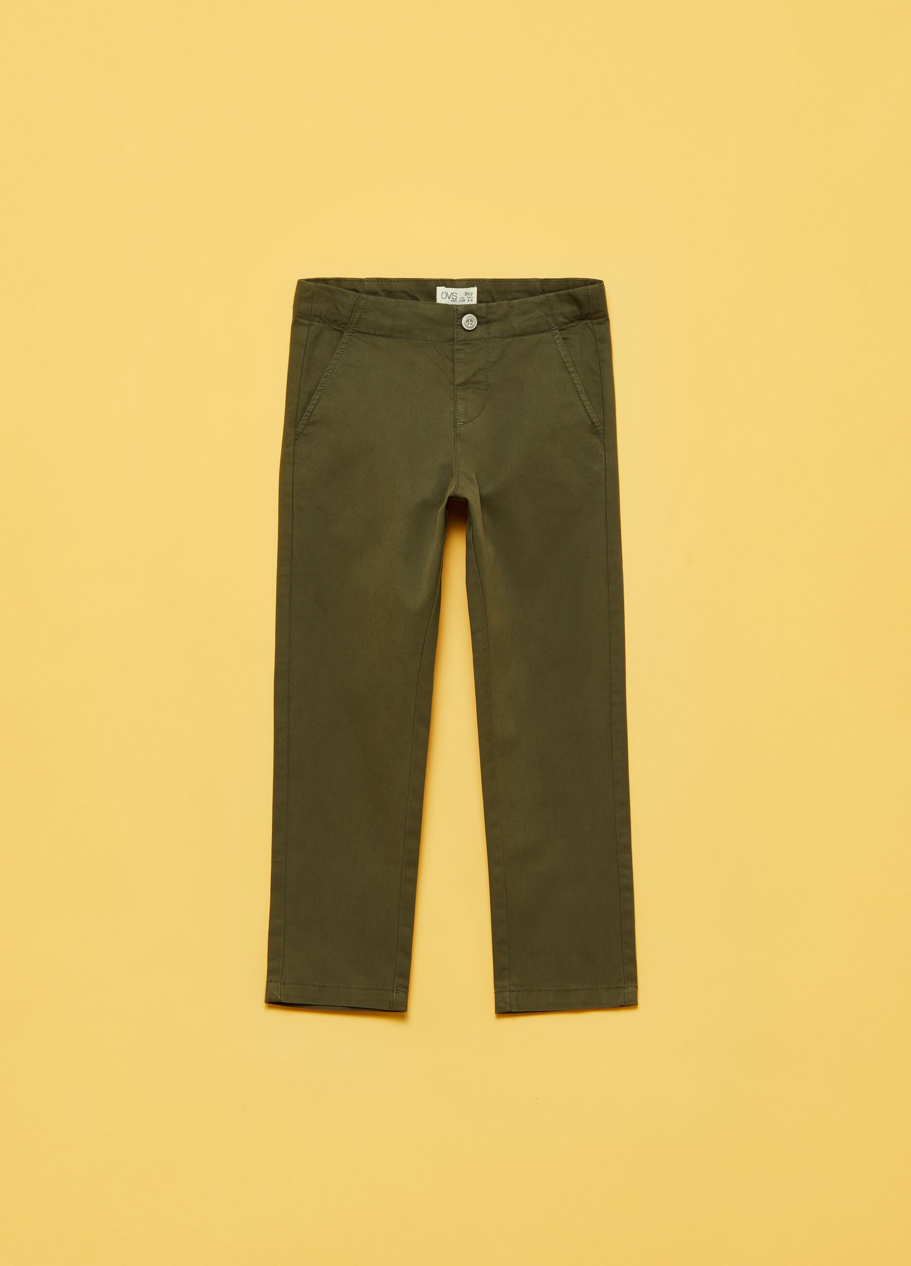 Trousers in cotton twill