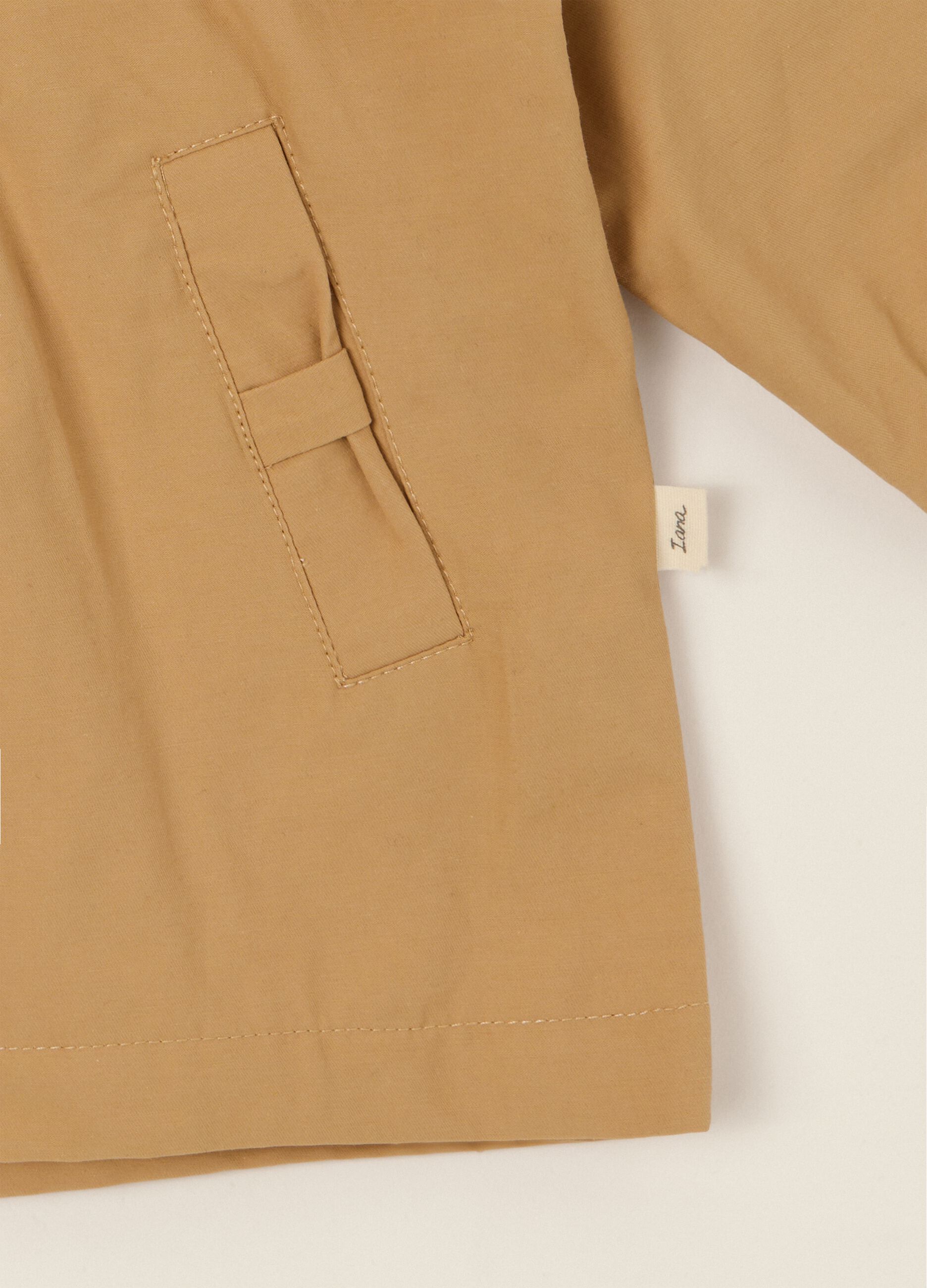 Beige cotton-blend baby girl jacket