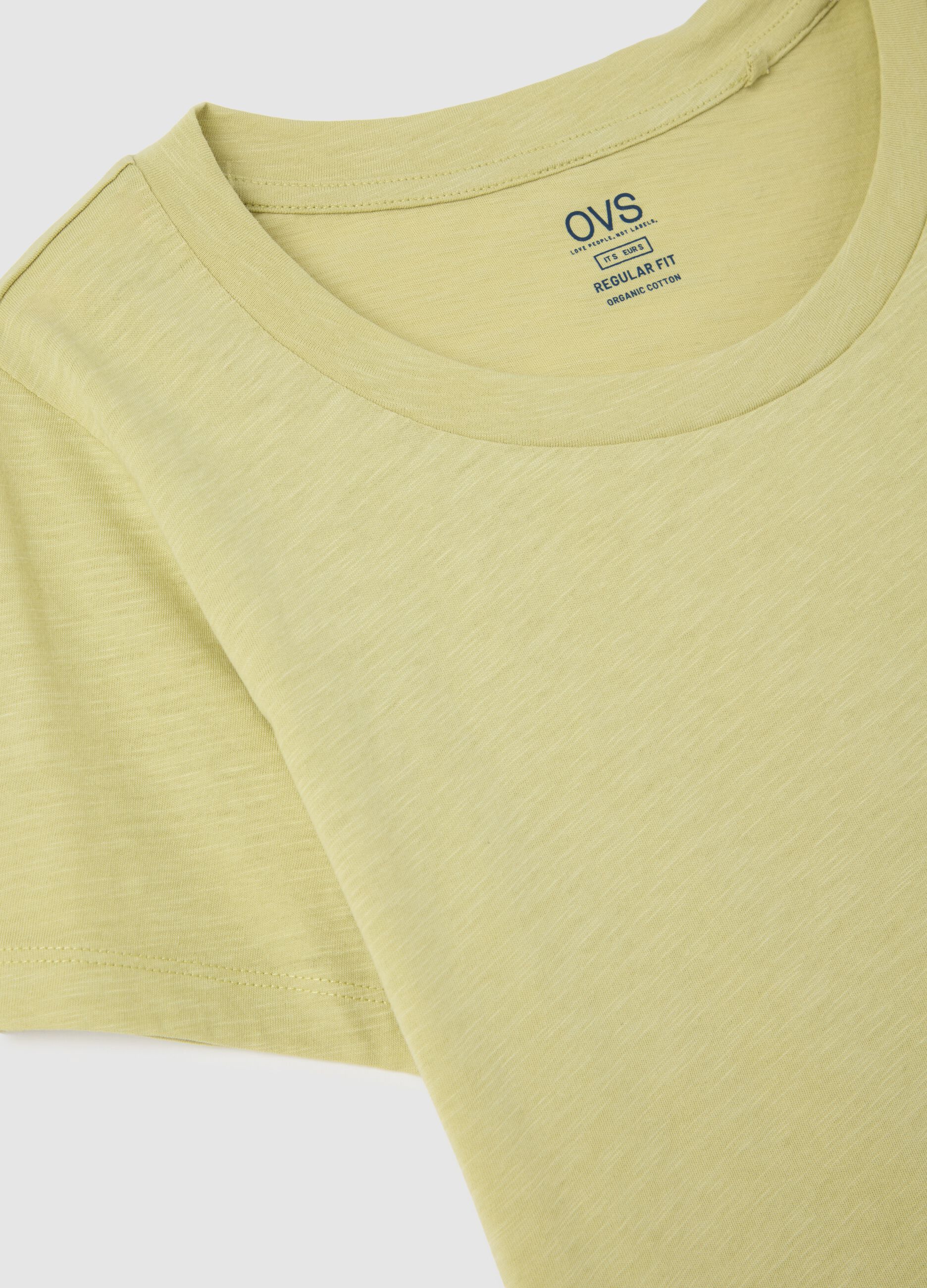 T-shirt da donna in puro cotone verde regular fit