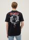 Black pure cotton regular fit T-shirt with Koi carp print_2