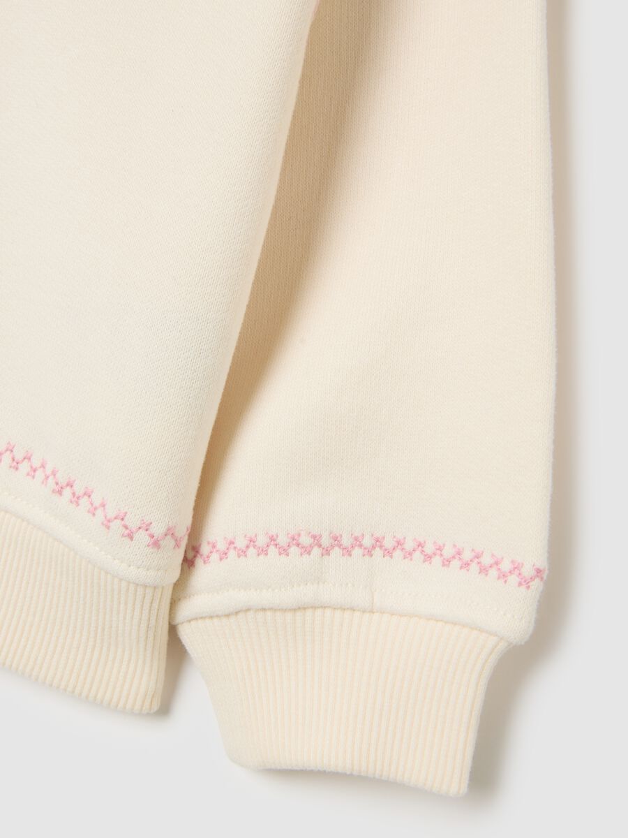 Girls' pure cotton beige oversized sweatshirt_3