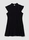 Black relaxed-fit dress with short ruffle sleeves_0