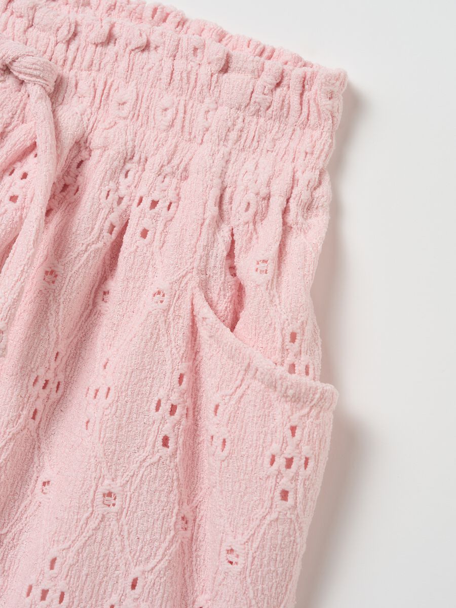 Girl's pink stretch fabric shorts_2