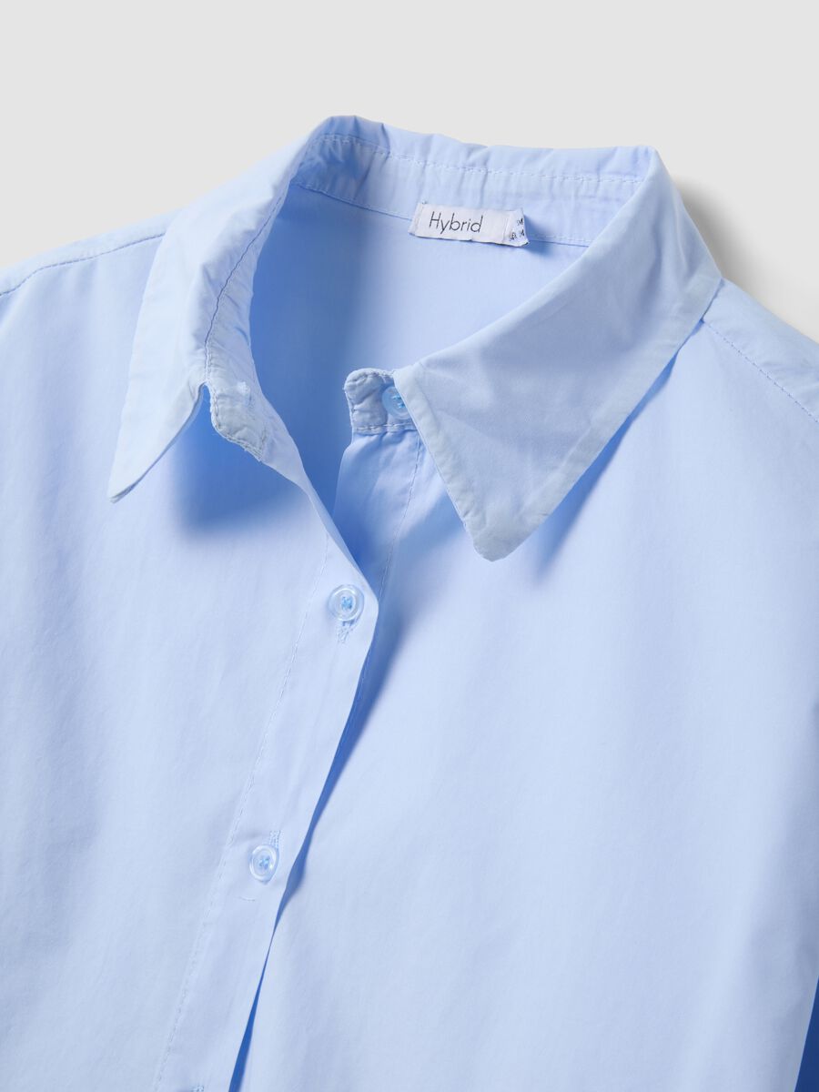 Camicia azzurra in puro cotone slim fit_5