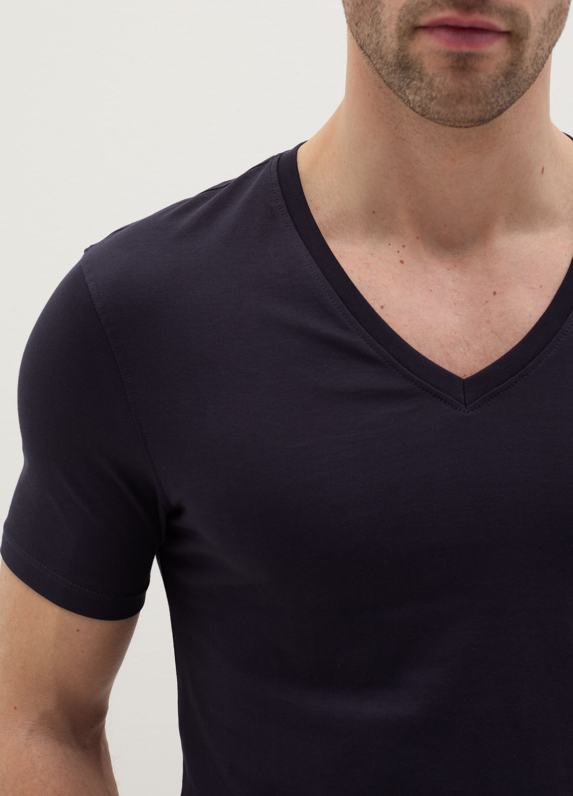 Two-pack Supima cotton undershirts with V neck