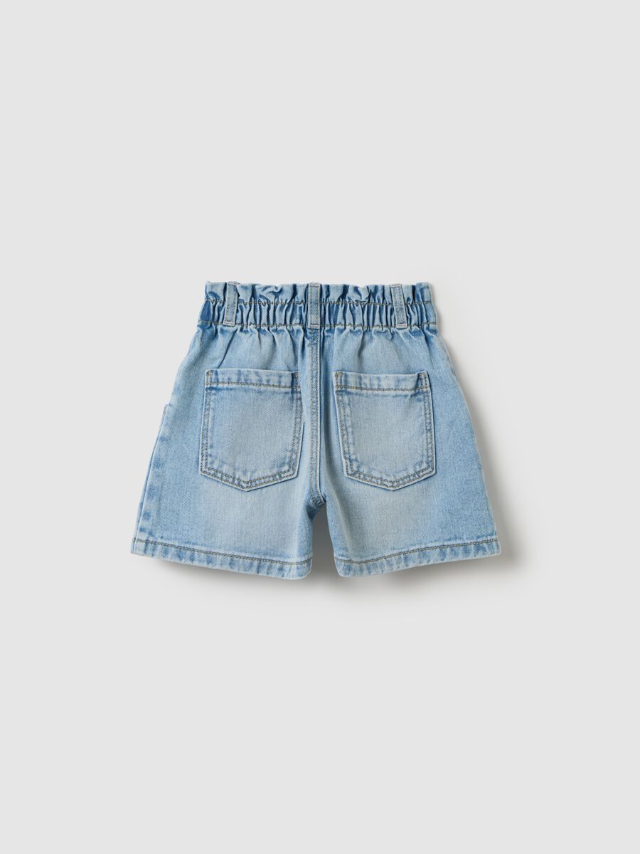 Denim shorts with tropical embroidery_1