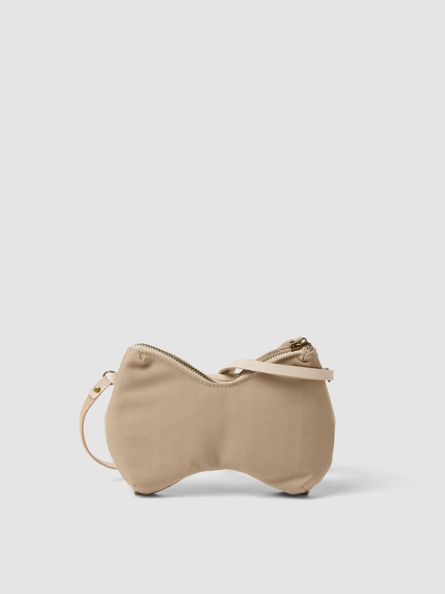 Beige crossbody bow bag for girls_1