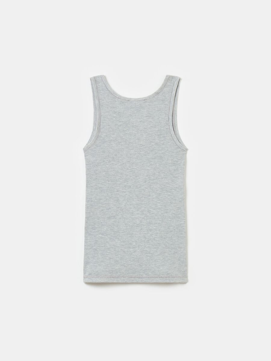 Ribbed Tank Top Grey Melange_5