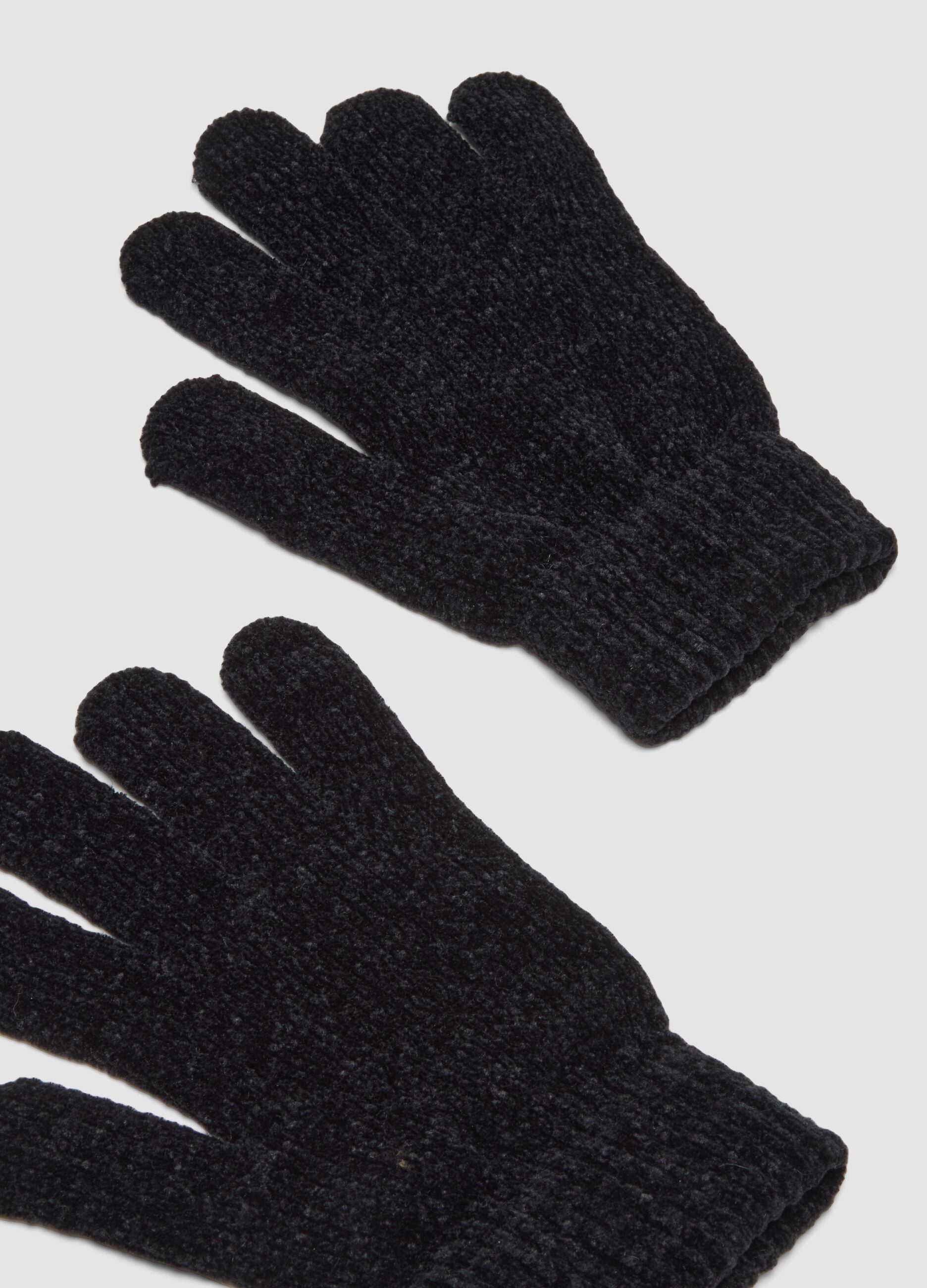 2-pack of brick red and midnight blue stretch fabric gloves