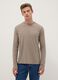 Beige long-sleeve stretch cotton t-shirt regular fit_0