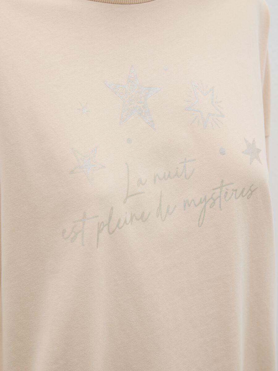 Maglia pigiama in puro cotone beige regular fit_3