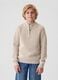 Mock neck pullover with half zip_0