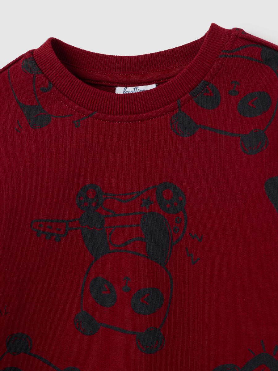 Felpa da bambino in puro cotone rosso regular fit_2