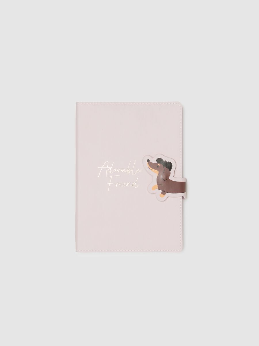 Pink paper notebook with clip_0