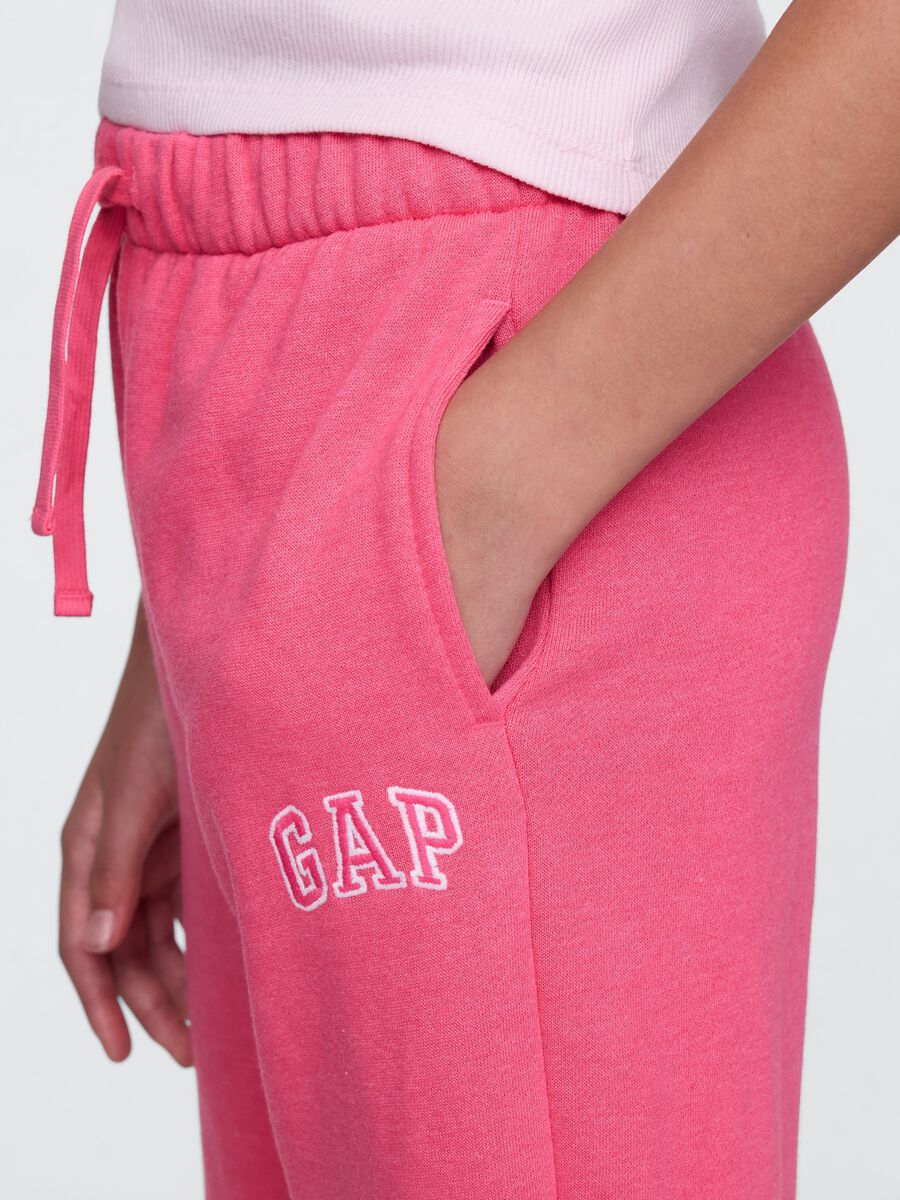 Pantaloni jogger in misto cotone rosa da ragazza regular fit_3