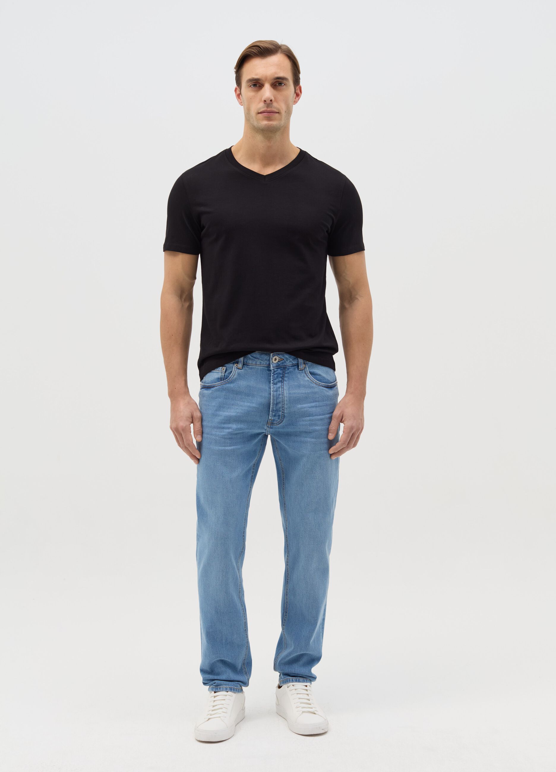 Cotton V-neck T-shirt