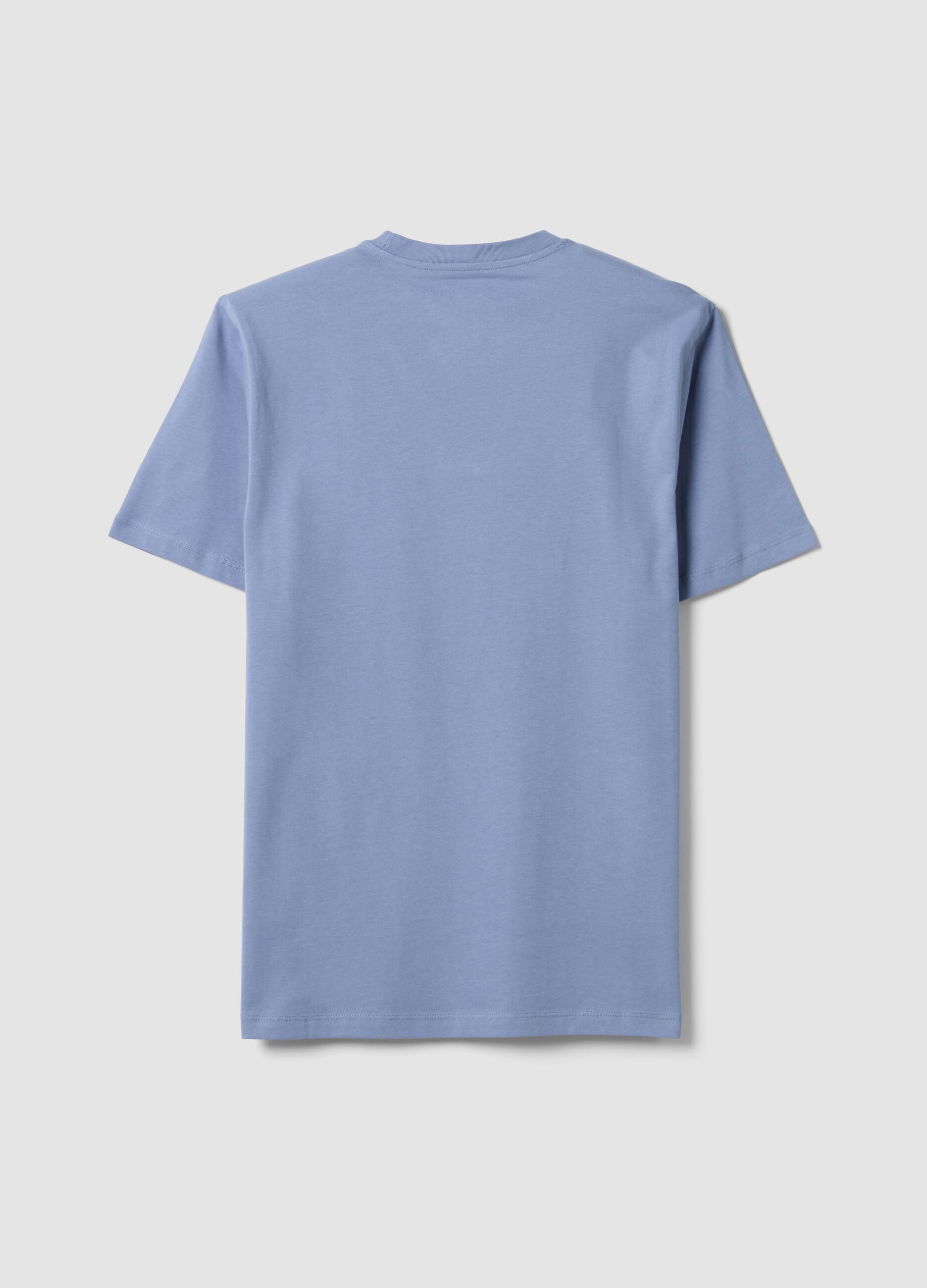 T-shirt blu in puro cotone organico jersey regular fit