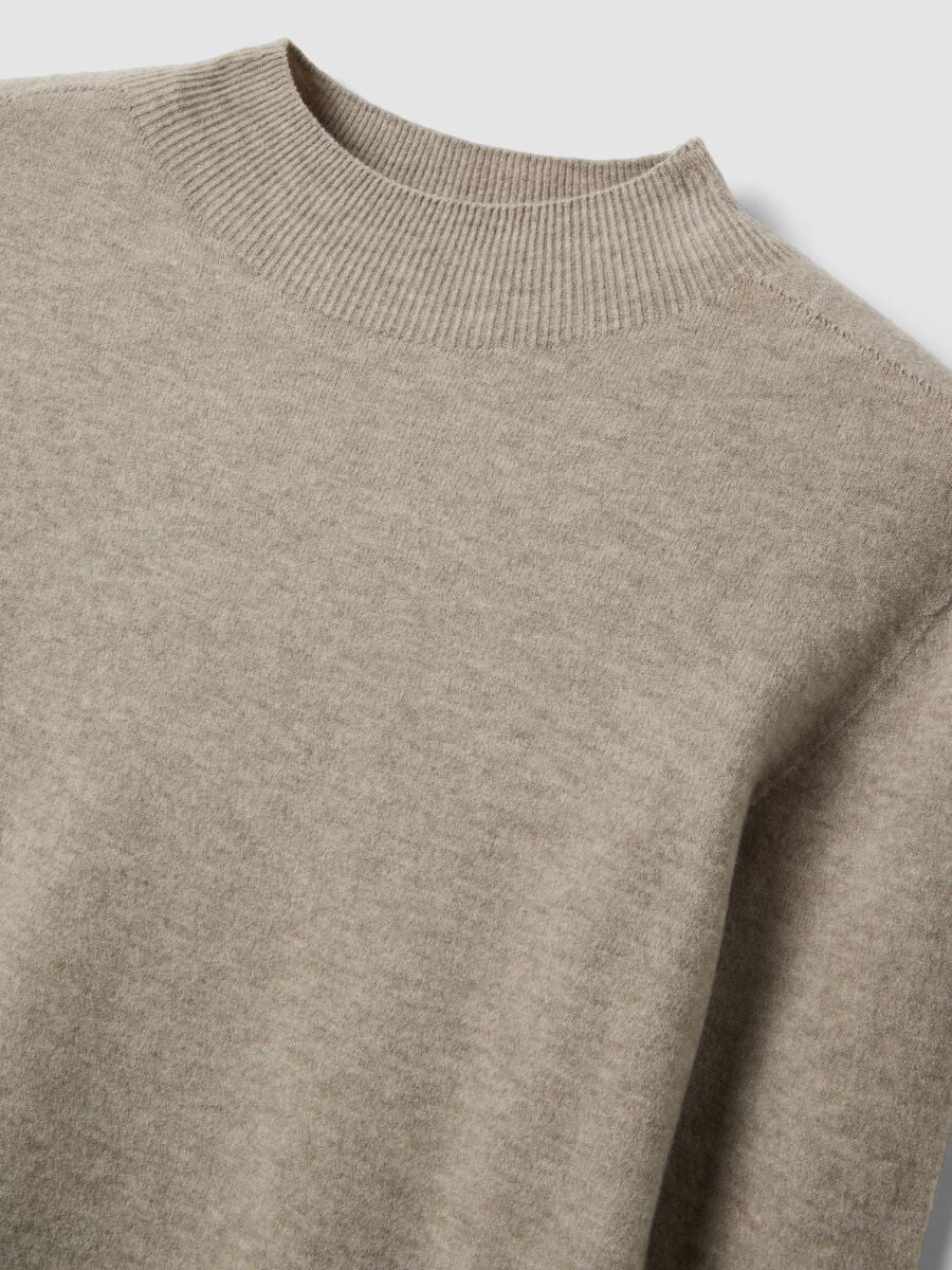 Maglia beige in misto viscosa e lana_1