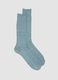 Long green stretch cotton and linen blend socks_0