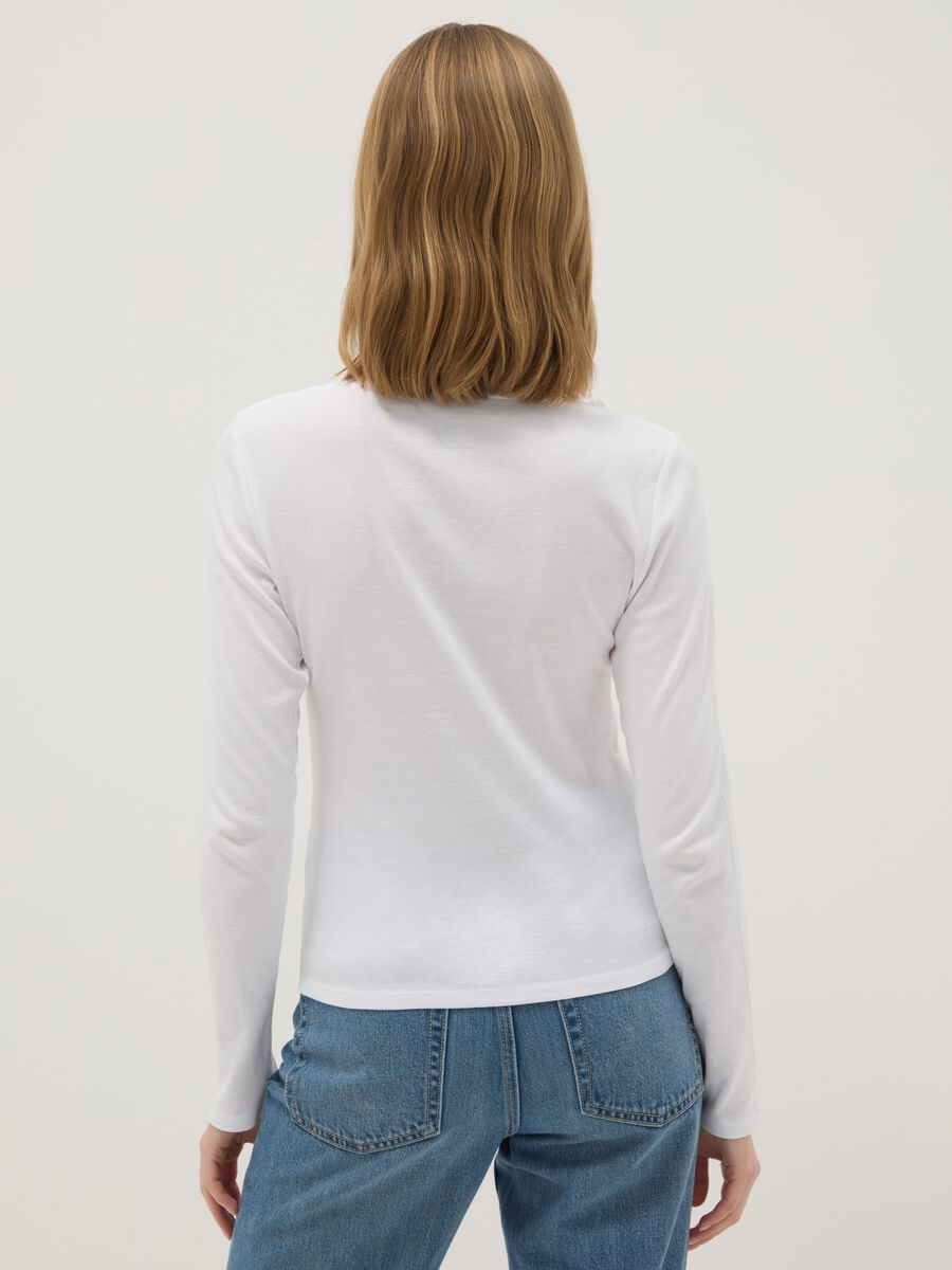 T-shirt in puro cotone bianca regular fit_2