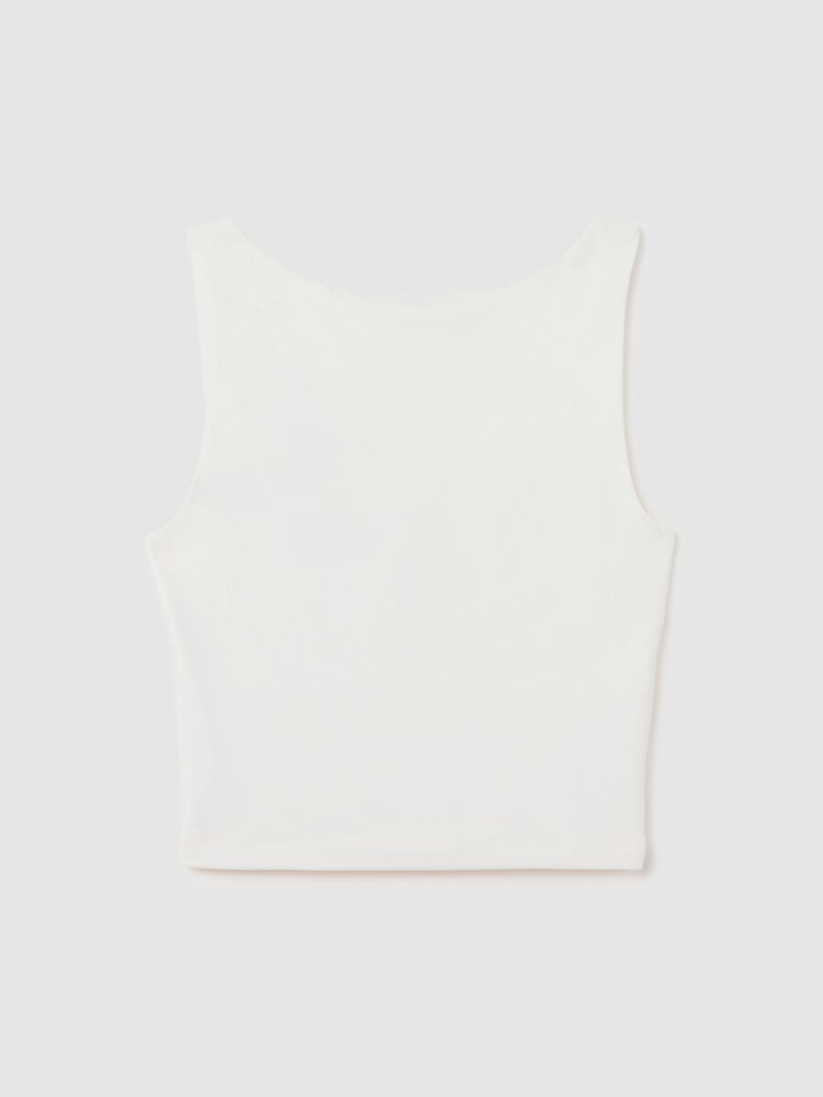 White stretch fabric crop tank by B.Angel_4