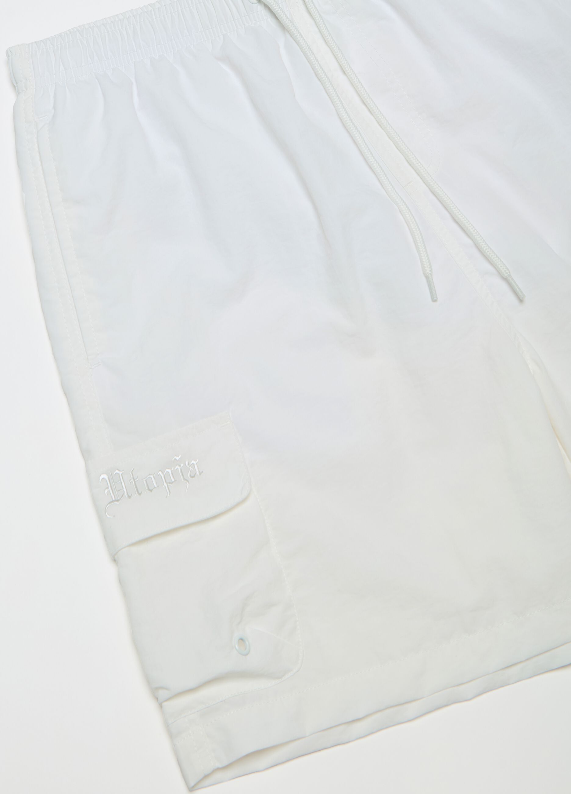 Cargo Swim Shorts White