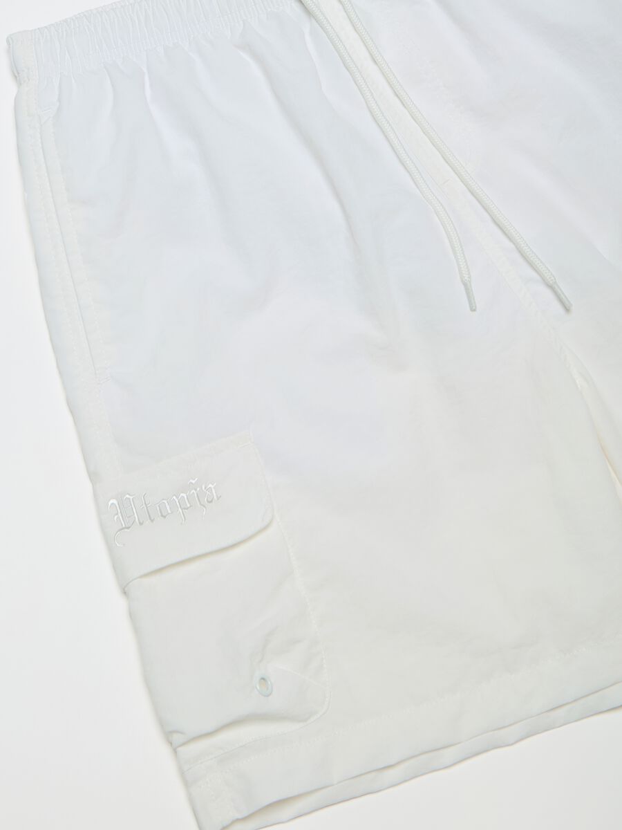 Cargo Swim Shorts White_4