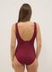 Red stretch swimsuit with side buckle_2