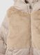 Beige padded jacket for girls with zip and hood_2
