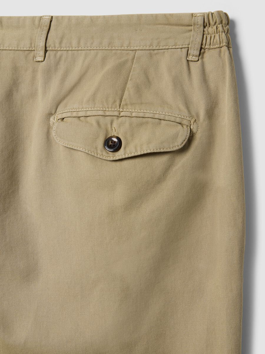 Beige pure cotton carrot-fit chino trousers_1