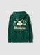 Green cotton-blend hoodie with Celtics print for boys_1