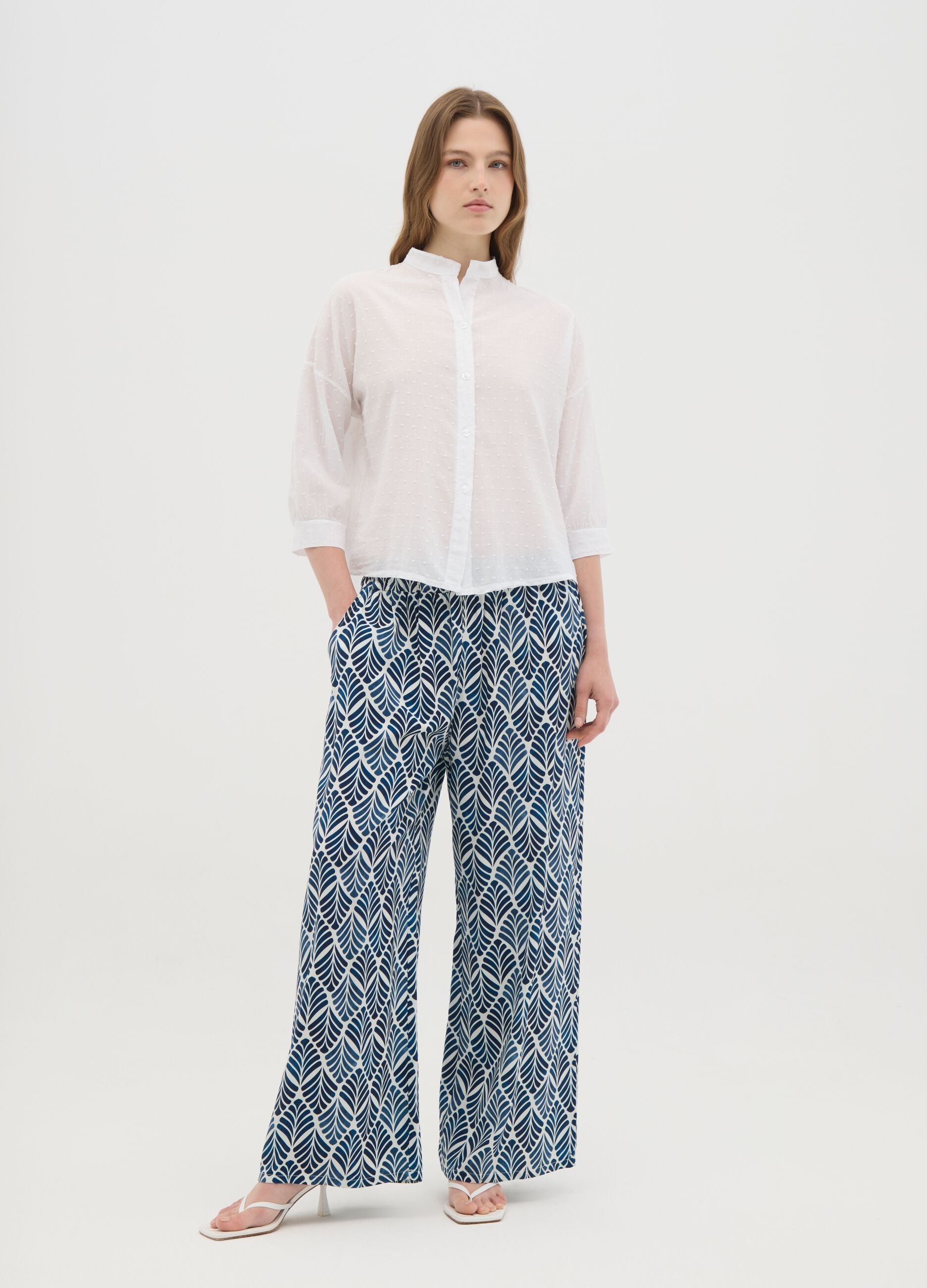 Women's white regular fit pure cotton shirt