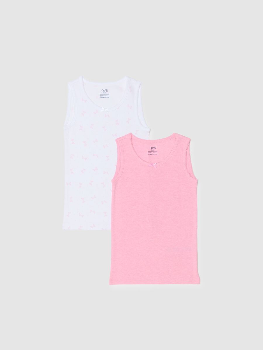 Girls' Multicolour Vest Twin Pack in Pure Cotton Regular Fit_0
