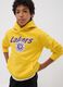 Yellow cotton-blend hoodie with Lakers print for boys_0
