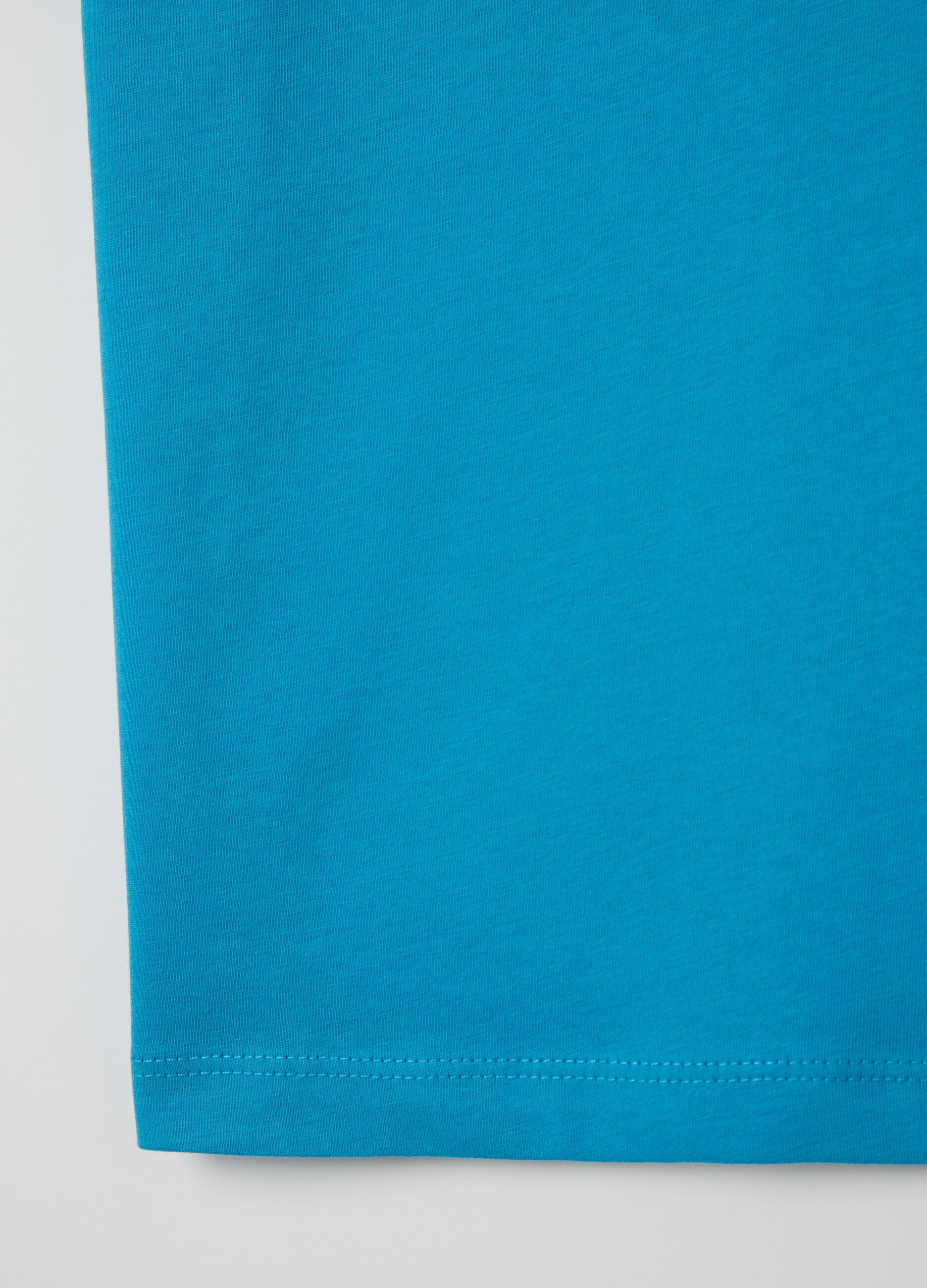 Light blue T-shirt in cotton with "Danger Zone" print