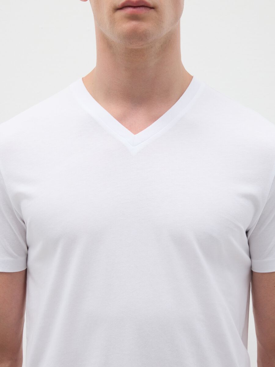 Tripack di t-shirt da uomo in puro cotone bianche regular fit_1