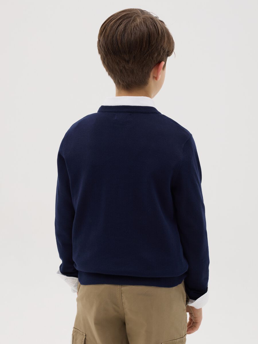 Solid colour cotton pullover_2