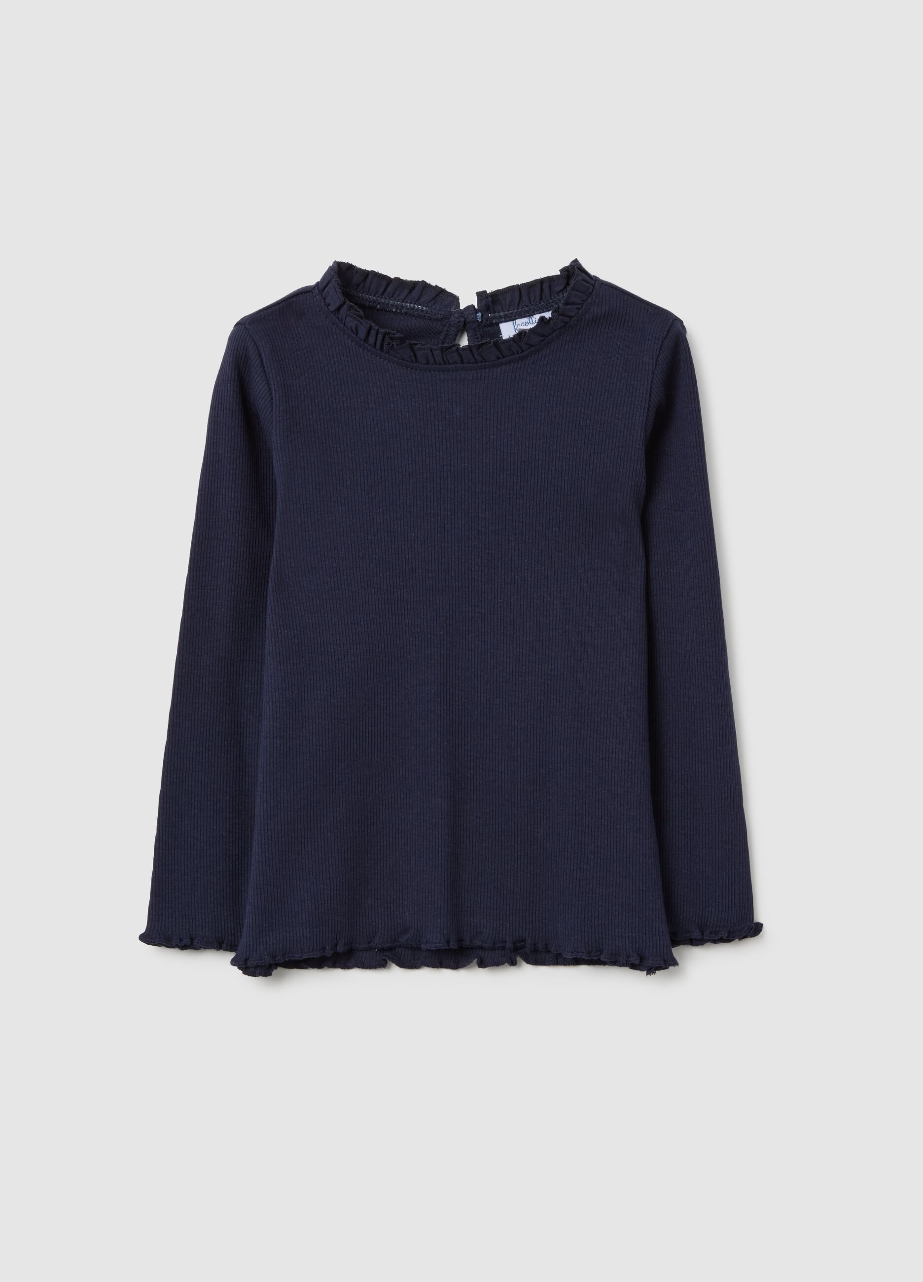 Regular fit blue cotton baby girl sweater