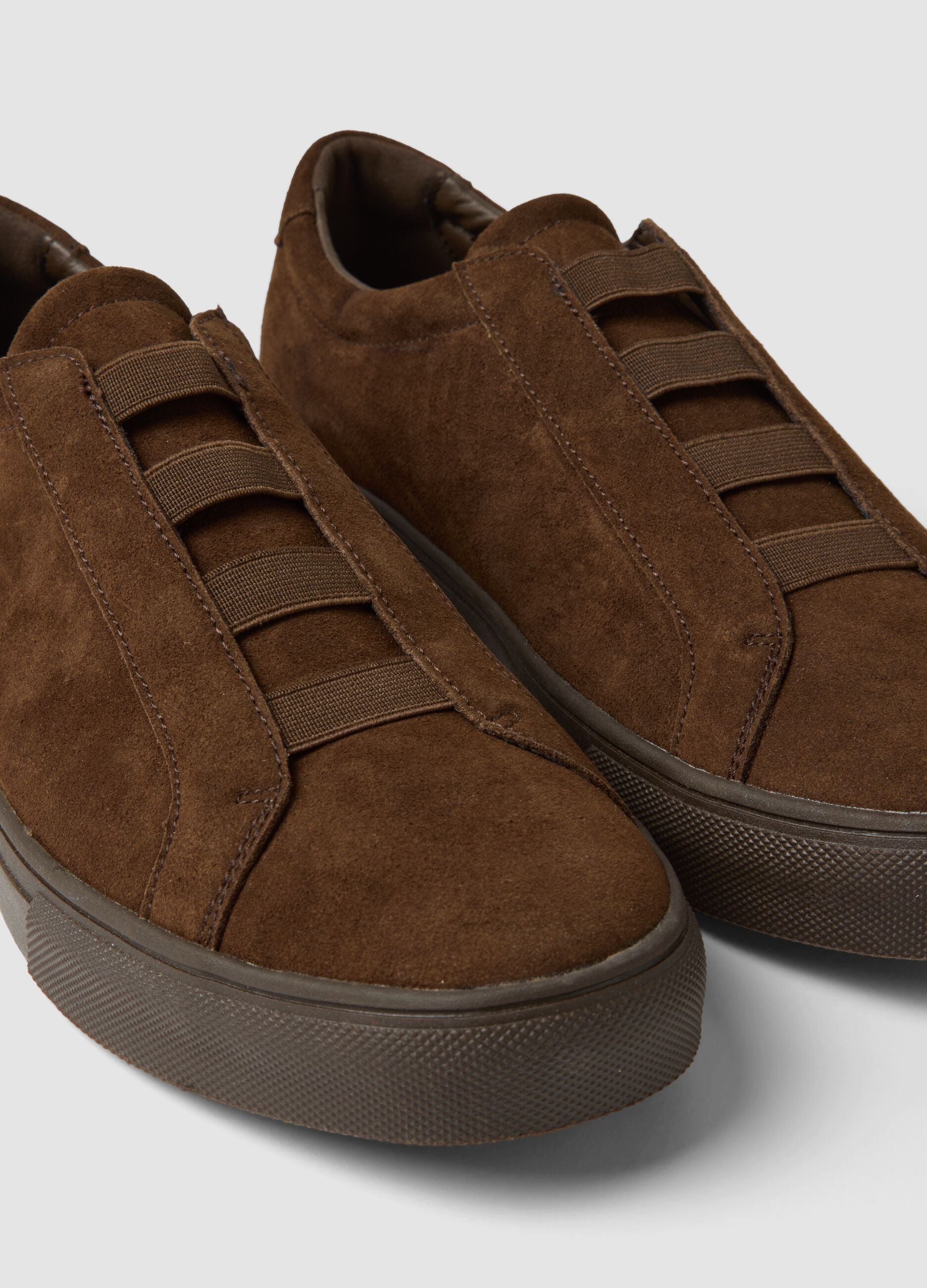 Brown genuine leather sneakers