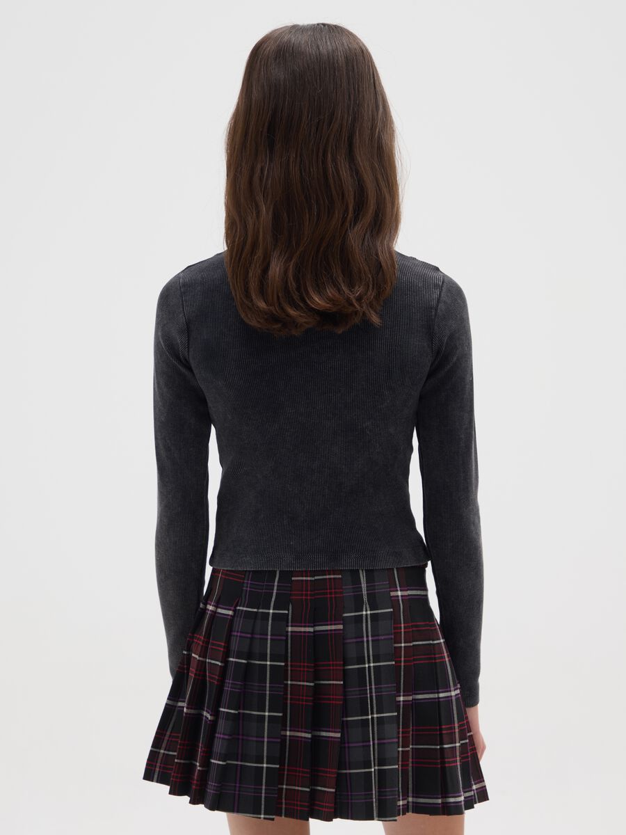 Maglia da ragazza in cotone elasticizzato grigia regular fit_1