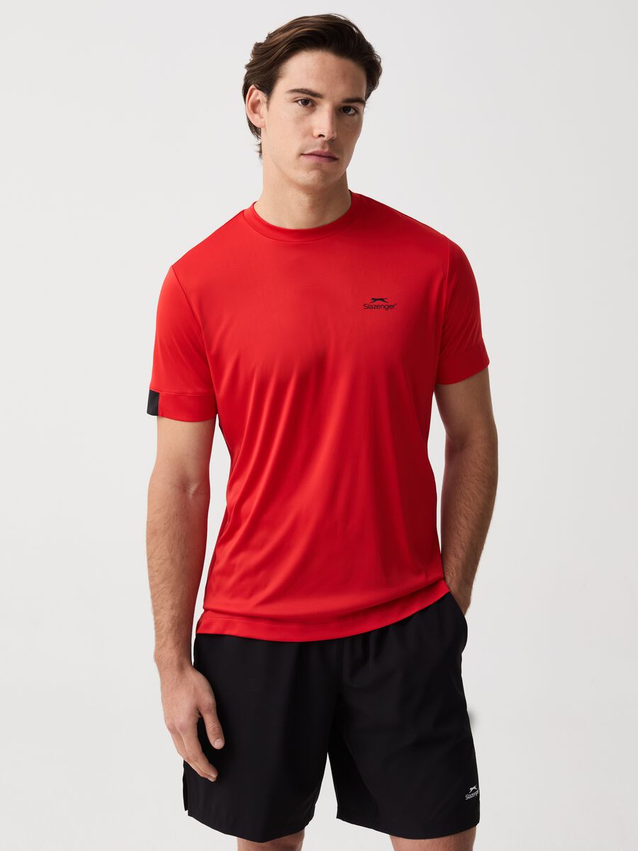 Quick-dry tennis T-shirt with Slazenger print_1