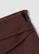 Mini gonna marrone in viscosa elasticizzata con cintura_1